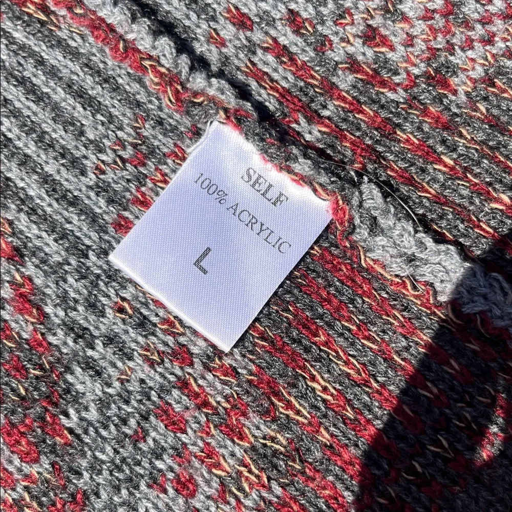Aztec Pattern Eleven Star Cardigan Size Large 100% Acrylic